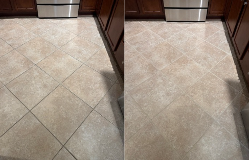 Tile and grout cleaning and color sealing results