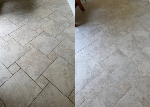 Arlington tile and grout before and after cleaning